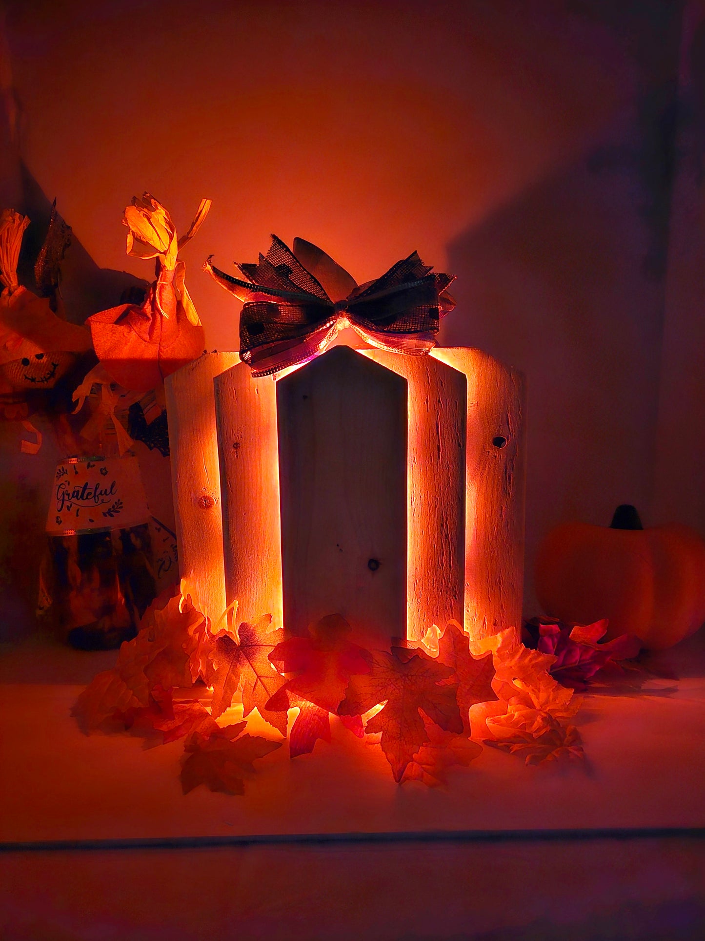 Cozy Autumn Nights: Handcrafted Wooden Pumpkin Lantern