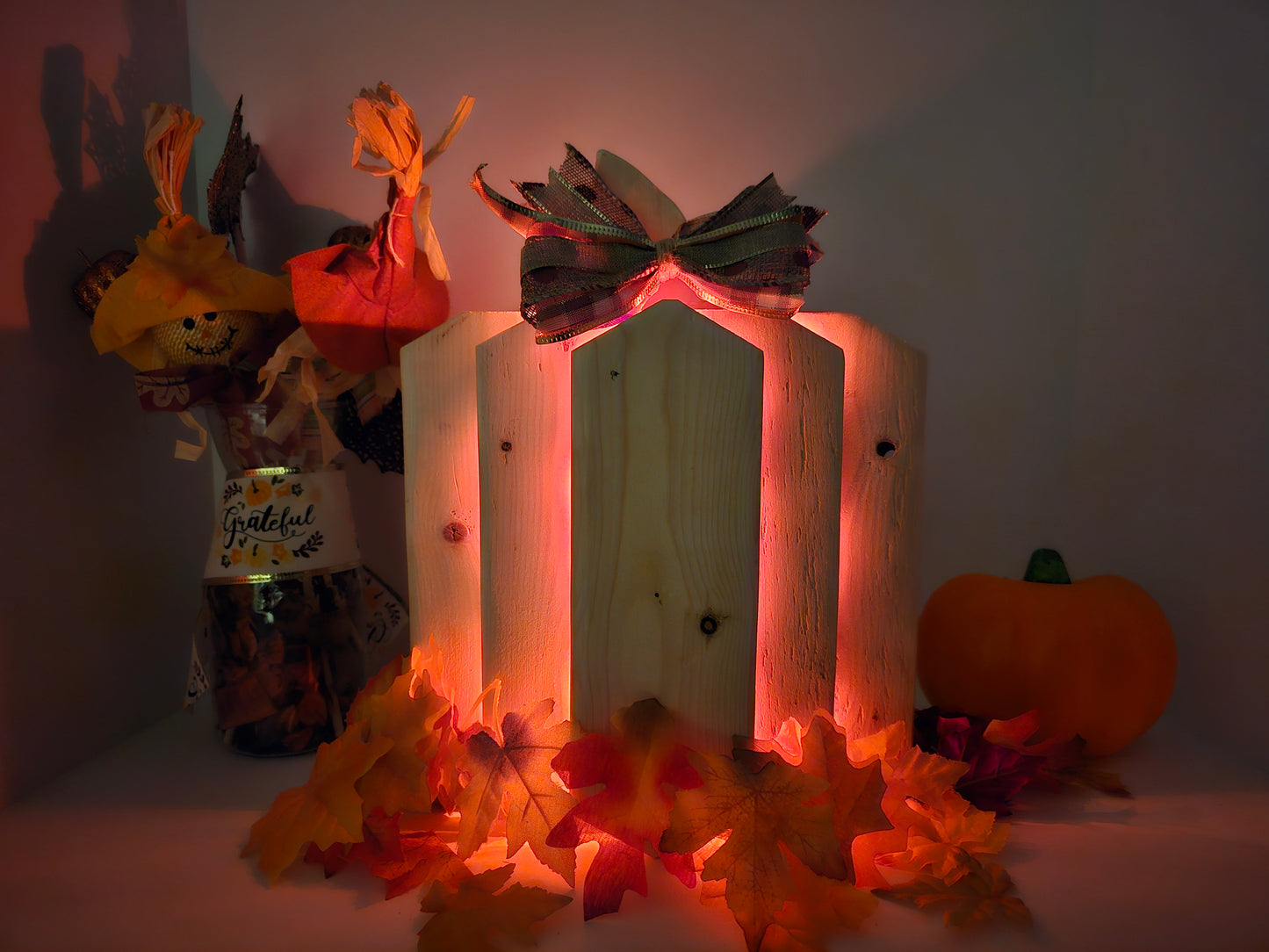 Cozy Autumn Nights: Handcrafted Wooden Pumpkin Lantern